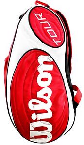 WILSON Tour Red And White Large Tennis Raquet Bag