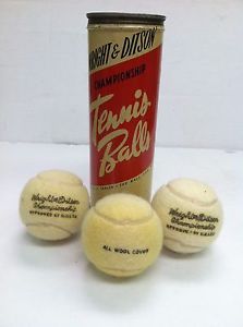 Vintage Wright & Ditson Championship Tennis Balls in Original Can Advertising