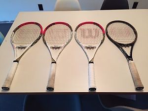 3 Wilson BLX 90 Federer 4 3/8 Tennis Racquets and 1 PS 85 Plus Bag