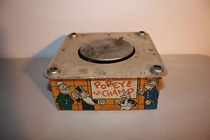 1936 Marx Popeye the Champ Tin Wind Up Boxing Base Rare Rough Condition