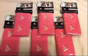 6 New Pairs Adidas Writbands Sweatbands Wrist Sweat Bands Pink