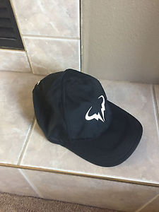 EXCELLENT Nike dri-fit featherlight BLACK Rafael Nadal tennis hat cap~