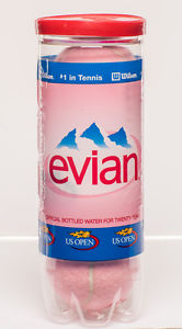 2005 US Open Evian-Branded Pink Wilson Tennis Balls - New Sealed Can of 3