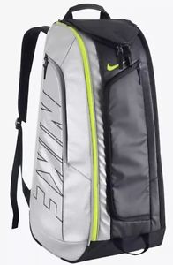 New Nike Court Tech 1 Tennis Racquet Backpack Bag Black Silver Volt