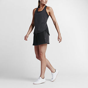 NWT Nike Women's Court Tennis Skort $90 Medium 811932-010 Black/Gray Mesh