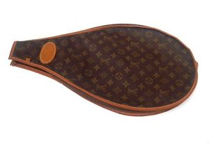 Vtg 1970s-80s Louis Vuitton Monogram Logo Canvas Tennis Racket Racquet Cover #1