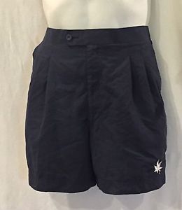 Mens BOAST 5.25" Old School Leaf Motif Original Tennis Shorts Navy Blue 38