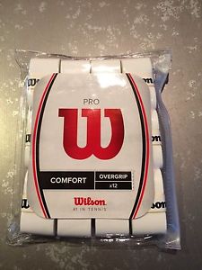 New Wilson Pro Overgrip Perforated 12 Pack Tennis Over Grip - Comfort -  White