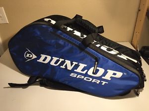 Dunlop Sport  Padded Double Tennis Racket  Case w/Back Straps Blue EUC!!!