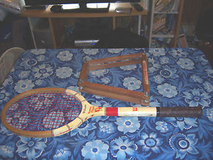 Wilson Wood Tennis Racquet - Famous Player Model  Strata Bow & Wood Head Cover