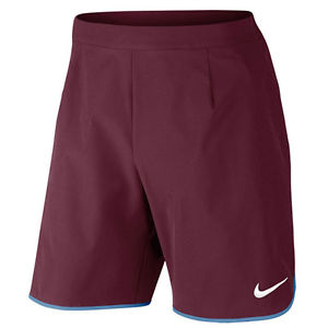 NIKE Men Gladiator 9 Inch Tennis Short Night Maroon White Small Nadal & Federer