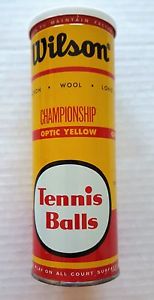 Vintage Wilson Championship Tennis Balls, Optic Yellow in Sealed Can