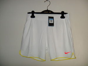 New Nike Court 7" Gladiator Premium Mens RAFA Tennis Shorts White 729399 100 L