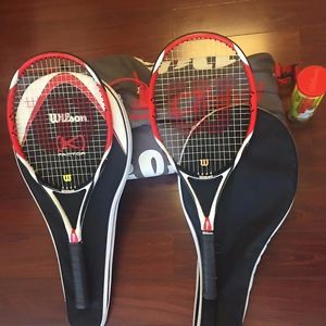 Wilson Tennis Set - 2 Racquets, Tennis Balls (3), and Bag