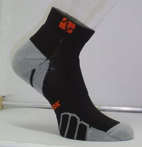 Vitalsox Running Quarter Light Weight Sock, Black/Silver, Large VT0110