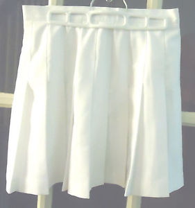 Vintage Reebok White Knife Pleated Tennis Skirt Size 12 17” long