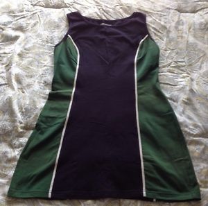 Womens Wimbledon Navy,  Green, & White Tennis Dress - Size L