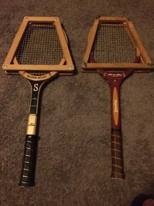 2 Vintage Tennis Racquets Slazenger Black Star Spalding Erik Van Dillen