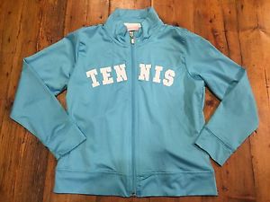 LITTLE MISS TENNIS Girl's Blue Full Zip Appliqué Jacket- Size Small- Retails $73