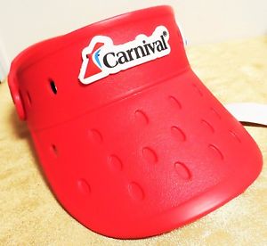 Carnival Cruise CROC Type Visor Vizers Cap Hat Adjustable VIFP Members Soft RED