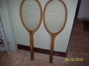 (2) Vintage 1940s Whiz Wood Tennis Racquet Wright & Ditson- both- 4 -7/8 grips