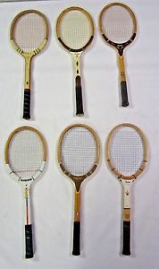 6 VINTAGE WOOD TENNIS RACQUETS JACK KRAMER AUTOGRAPH PRO STAFF TAD DAVIS HIPOINT