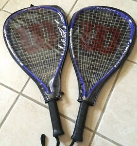 Lot of 2 Wilson Xpress Racquetball Racquet titanium crushing power and Covers