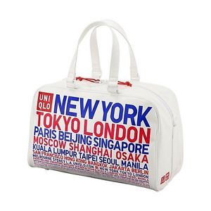 2016 Aug New Novelty UNIQLO Kei Nishikori Model Tennis Enamel Boston Bag white