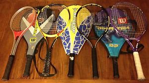 7 Tennis Racquets Junior Youth Kids Wholesale Lot Rackets 25" 23" Wilson Prince