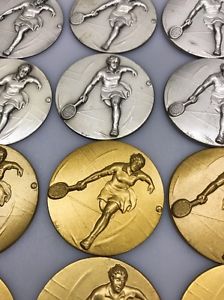 41 Female Tennis Player Medal Trophy Award Medallion Insert Component Part 2"
