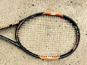 wilson burn team 100 tennis racquet, 2016 model, 1/8 grip, strung, no cover