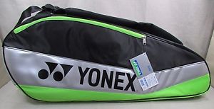 YONEX Club Series 6 Pack Racquet Racket Tennis Bag Black, Lime Green NEW NWT