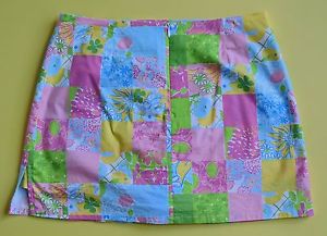 LILLY PULITZER Skort EUC Pink Green White Yellow Size 8