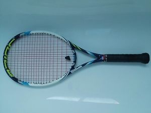 Wilson Juice 108 4 3/8  Oversized Tennis Raquet Strung with Volkl Cyclone Tour