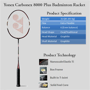 100% genuine Yonex Carbonex-8000 plus badminton racket bag sports collection