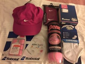 NIKE WOMANS PINK 7 PIECE TENNIS SET RETAIL VALUE $64.00!!! See Info For Prices