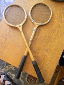 Pair  Antique Tennis Racquets:  Cortland "Royal"  &  Kent "Streak"