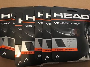 **NEW**  LOT OF 8 SETS HEAD VELOCITY MLT 17g (1.25) BLACK MULTI TENNIS STRING