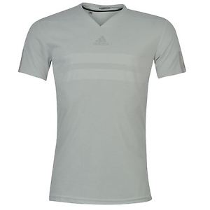 Adidas Barricade Tennis T-Shirt Mens Grey Top Tee Shirt