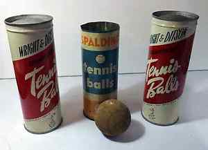 Vintage Wright & Ditson and Spalding Tennis Balls in Tin Can USA Made