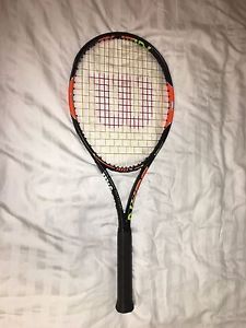 USED Wilson Burn 100S BLX 4 & 3/8 Pre-Strung Tennis Racquet Racket NO RESERVE