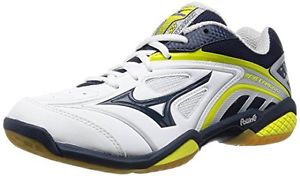 Mizuno badminton shoes WAVE FANG SS WIDE [men] 71GA1513 14 (white x navy x