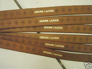 5 x1960's / 1970's GENUINE CALFSKIN "DIAMOND" PERFORATED BROWN  GRIPS