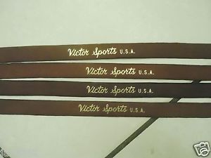 4 x 55"L RARE VINTAGE 1960's / 1970's VICTOR SPORTS SMOOTH BROWN  LEATHER GRIPS