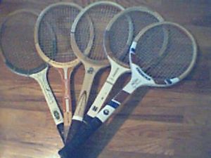 5 Vintage Tennis Racquets Spalding Gonzales Casals Slazenger National Chemold