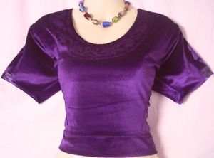 Violet Velvet Blouse Top Sari Saree Petite Sports 36" Romantic favourite #AH5VO