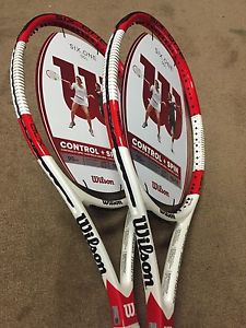 2x New Wilson SIX ONE 95L BLX Amplifeel (16x18) Tennis Racquet Unstrung Sz 4 3/8