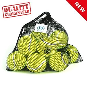 Tennis Balls Pressureless Pack of 12 Balls w/ Carrying Bag Practice Lessons