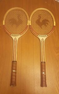 2 Vintage LE COQ SPORTIF TENNIS RACKET Racquet Wooden Elan C-040 M4:4.5 L2:4.5