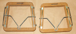 Vintage Classic Tennis Racquet Racket DUNLOP set 2 Holders Presses Frames